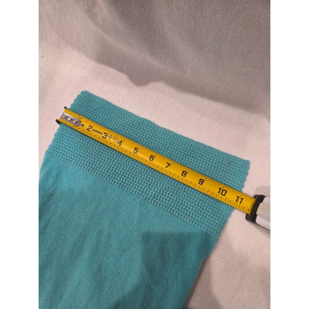 Jones New York 100% Cashmere Scarf Teal Turquoise Blue OS - Picture 3 of 5